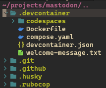 devcontainer directory.
